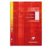 Clairefontaine Copies Doubles Perforées Blanches 21x29,7cm 200page Grands Carreaux 90g Sous Étuis Carton