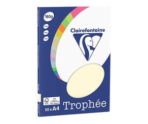 Clairefontaine Crème A4 Papier couleur 160 g/m² (50 feuilles)