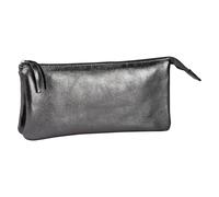 Clairefontaine 400020C - Grande Trousse Scolaire 2 compartiments 22x11cm en Véritable Cuir d'Agneau, Cuirisé Graphite