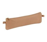Clairefontaine – Trousse scolaire plate Cuirise 8301C – Cuir véritable – 22 x 6 cm – Beige