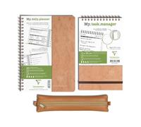 Clairefontaine - Daily Planner A5 + Bloc planner 12x20cm + Trousse cuir