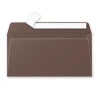 Clairefontaine 5875C - Paquet de 20 Enveloppes Auto-Adhésives - Format DL 11x22cm - 120g/m² - Coloris Marron Taupé - Invitation Evènements et Correspondance - Gamme Pollen - Papier Premium Lisse