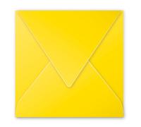 Clairefontaine 5563C - Paquet de 20 Enveloppes Gommées - Format Carré 16,5x16,5cm - 120g/m² - Coloris Jaune Soleil - Invitation Evènements et Correspondance - Gamme Pollen - Papier Premium Lisse