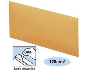 Clairefontaine Enveloppe Pollen DL 110 x 220 mm 120g sans fenêtre - autocollante bande protectrice - Orange - Lot de 20