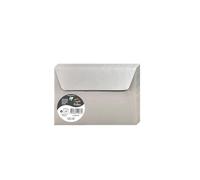 Clairefontaine 50076C - Paquet de 20 Enveloppes Auto-Adhésives - Format C6 (11,4x16,2cm) - 120g/m² - Coloris Argent - Invitation Evènements et Correspondance - Gamme Pollen - Papier Premium Lisse