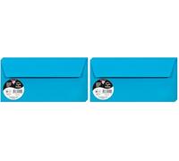 Clairefontaine Enveloppes DL Bleu turquoise 120g Auto-Adhésives Lot 20 - Format standard 11 x 22 cm, Papier Lisse, Invitation Mariage, Faire-Part, Cartes et Correspondance - Pollen - Référence 5555C
