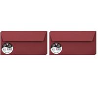 Clairefontaine Enveloppes DL Bordeaux 120g Auto-Adhésives Lot 20 - Format standard 11 x 22 cm, Papier Lisse, Invitation Mariage, Faire-Part, Cartes et Correspondance - Pollen - Référence 5885C