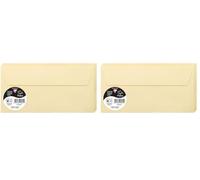 Clairefontaine Enveloppes DL Chamois 120g Auto-Adhésives Lot 20 - Format standard 11 x 22 cm, Papier Lisse, Invitation Mariage, Faire-Part, Cartes et Correspondance - Pollen - Référence 5845C