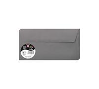 Clairefontaine Enveloppes DL Gris acier 120g Auto-Adhésives Lot 20 - Format standard 11 x 22 cm, Papier Lisse, Invitation Mariage, Faire-Part, Cartes et Correspondance - Pollen - Référence 5635C