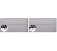 Clairefontaine Enveloppes DL Gris koala 120g Auto-Adhésives Lot 20 - Format standard 11 x 22 cm, Papier Lisse, Invitation Mariage, Faire-Part, Cartes et Correspondance - Pollen - Référence 5325C