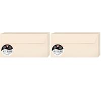 Clairefontaine Enveloppes DL Ivoire 120g Auto-Adhésives Lot 20 - Format standard 11 x 22 cm, Papier Lisse, Invitation Mariage, Faire-Part, Cartes et Correspondance - Pollen - Référence 5445C