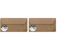 Clairefontaine Enveloppes DL Kraft 120g Auto-Adhésives Lot 20 - Format standard 11 x 22 cm, Papier Lisse, Invitation Mariage, Faire-Part, Cartes et Correspondance - Pollen - Référence 29005C