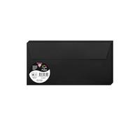 Clairefontaine Enveloppes auto-adhésives 5835C DL 11x22 cm 120 g/m² Noir – Paquet de 20