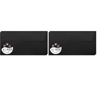 Clairefontaine Enveloppes DL Noires 120g Auto-Adhésives Lot 20 - Format standard 11 x 22 cm, Papier Lisse, Invitation Mariage, Faire-Part, Cartes et Correspondance - Pollen - Référence 5835C
