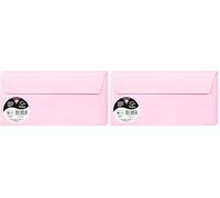 Clairefontaine Enveloppes DL Rose dragée 120g Auto-Adhésives Lot 20 - Format standard 11 x 22 cm, Papier Lisse, Invitation Mariage, Faire-Part, Cartes et Correspondance - Pollen - Référence 5535C