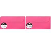 Clairefontaine Enveloppes DL Rose fuchsia 120g Auto-Adhésives Lot 20 - Format standard 11 x 22 cm, Papier Lisse, Invitation Mariage, Faire-Part, Cartes et Correspondance - Pollen - Référence 5575C