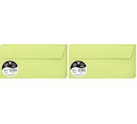 Clairefontaine Enveloppes DL Vert bourgeon 120g Auto-Adhésives Lot 20 - Format standard 11 x 22 cm, Papier Lisse, Invitation Mariage, Faire-Part, Cartes et Correspondance - Pollen - Référence 55475C