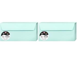 Clairefontaine Enveloppes DL Vert jade 120g Auto-Adhésives Lot 20 - Format standard 11 x 22 cm, Papier Lisse, Invitation Mariage, Faire-Part, Cartes et Correspondance - Pollen - Référence 55335C