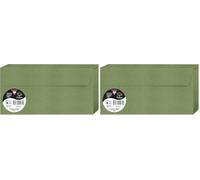 Clairefontaine Enveloppes DL Vert sauge 120g Auto-Adhésives Lot 20 - Format standard 11 x 22 cm, Papier Lisse, Invitation Mariage, Faire-Part, Cartes et Correspondance - Pollen - Référence 5075C