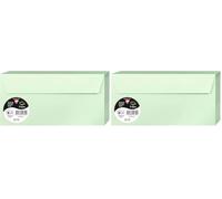 Clairefontaine Enveloppes DL Vertes 120g Auto-Adhésives Lot 20 - Format standard 11 x 22 cm, Papier Lisse, Invitation Mariage, Faire-Part, Cartes et Correspondance - Pollen - Référence 5475C