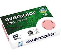 Clairefontaine Evercolor Lot de 5 Ramette de 500 feuilles papier couleur recyclé 80gr A4 Rose