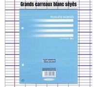 Clairefontaine - Feuille mobile blanche 17x22 Seyes 90g - Sachet de 50 G