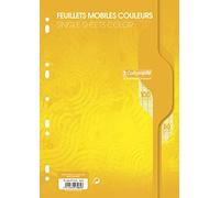 CLAIREFONTAINE Feuillets mobiles s/film 21x29,7 jaune 100p séyès 80g Sachet De 50