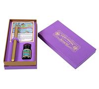 Clairefontaine Herbin 27277T - Un coffret d'écriture contenant un porte-plume doré, une plume l'Ecolière et un flacon d'encre 10 ml Violette pensée