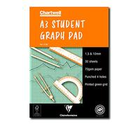 Clairefontaine J13BZ Tablette graphique Chartwell, 1,5 mm, 10 mm, A3, 30 feuilles, couverture grise