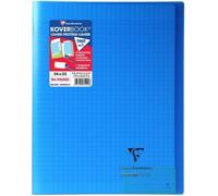 CLAIREFONTAINE Koverbook Cahier piqure 96 pages avec rabats - 240 x 320 mm - Seyes papier PEFC 90 g - Bleu