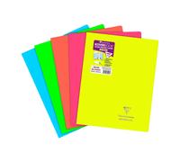 Clairefontaine 981423C Un Cahier Agrafé Koverbook Neon - 24x32 cm - 96 Pages Grands Carreaux - Papier Blanc 90 g - Couverture Polypro Opaque - Couleur Aléatoire