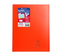 Clairefontaine 981404C Un Cahier Agrafé Koverbook Rouge - 24x32 cm - 96 Pages Grands Carreaux - Papier Blanc 90 g - Couverture Polypro