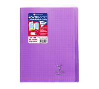 Clairefontaine Cahier agrafé Koverbook 981405C Violet 24x32 cm 96 pages grands carreaux papier 90 g