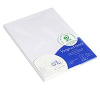 Clairefontaine Lalo 16800L - Un paquet de 25 cartes simples 10,7x15,2 cm 210g, Vergé de France, Blanc