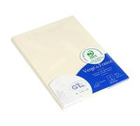 Clairefontaine Lalo 16816L - Un paquet de 25 cartes simples 10,7x15,2 cm 210g, Vergé de France, Ivoire