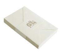Clairefontaine Lalo 24416L - Un paquet sous film de 25 enveloppes de visite gommées doublées 9x14 cm en Papier vergé de France, Ivoire