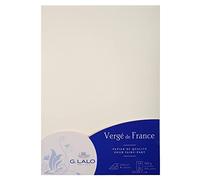 Clairefontaine Lalo 41400L - Un paquet de 50 feuilles 21x29,7 cm 160g, Vergé de France, Blanc