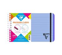 CLAIREFONTAINE Linicolor Revision Cards carnet reliure intégrale 14,8x10,2cm de 50 fiches détachables ligné Bleu papier 170g