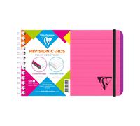 Clairefontaine 328012C Collection Linicolor Fresh Un Carnet de fiches de révision à Spirale Rose fuchsia - 15,2x10,2 cm - 100 Pages Lignées - Papier Blanc 170 g - Couverture Carte Lustrée