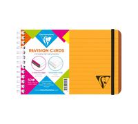 CLAIREFONTAINE Linicolor Revision Cards carnet reliure intégrale 14,8x10,2cm de 50 fiches détachables ligné Orange papier 170g