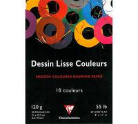 Clairefontaine Papier à dessin Paper Touch A4 120 g 20 feuilles assorties