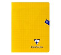 Clairefontaine 343741C Un Cahier Agrafé Mimesys Jaune - 17x22 cm - 96 Pages Grands Carreaux - Papier Blanc 90 g - Couverture Polypro