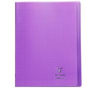 CLAIREFONTAINE Lot de 3 Cahiers Protège-cahier Koverbook Piqué Polypro 24x32 cm 96p séyès Violet Transparent