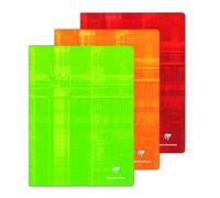 Clairefontaine Lot De 3 Metric Cahier Grands Carreaux Sans Spirales 24x32cm Coloris Assortis