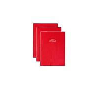 Calligraphe 72403AMZC Un Protège-Cahier Grain Cuir Rouge groseille - 24x32 cm - 22/100ème avec Porte-Étiquette - PVC Opaque
