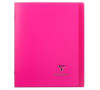 Clairefontaine Lot De 5 Cahiers Protège-Cahier Koverbook Piqué Polypro 17x22cm 96p Séyès Rose Transparent
