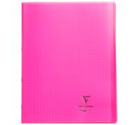 Clairefontaine Lot De 5 Cahiers Protège-Cahier Koverbook Piqué Polypro 24x32 Cm 96p Séyès Rose Transparent