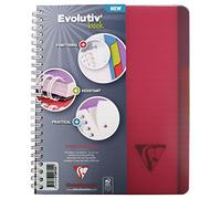 Clairefontaine 329755C Linicolor Intensive Evolutiv'Book Un Carnet à Spirale Perforé - A5+ 16x21cm - 180 Pages Petits Carreaux Cadrées - Papier Blanc 90g - Couverture Polypro Couleur Aléatoire