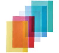 Clairefontaine Lot De 5 Protège-Cahiers Cristal Luxe 22/100ème 24x32 Transparent Rouge