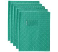 CLAIREFONTAINE Lot de 5 Protège-cahiers Grain Losange 18/100ème 17x22 vert